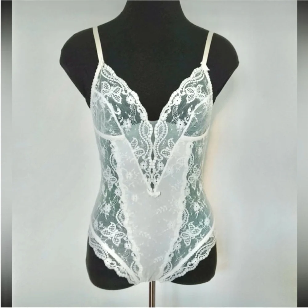 La Perla documented Vintage Elegant White Bridal Lace Bodysuit